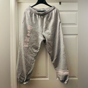 PINK Victoria's Secret Gray Joggers with Pink Accents